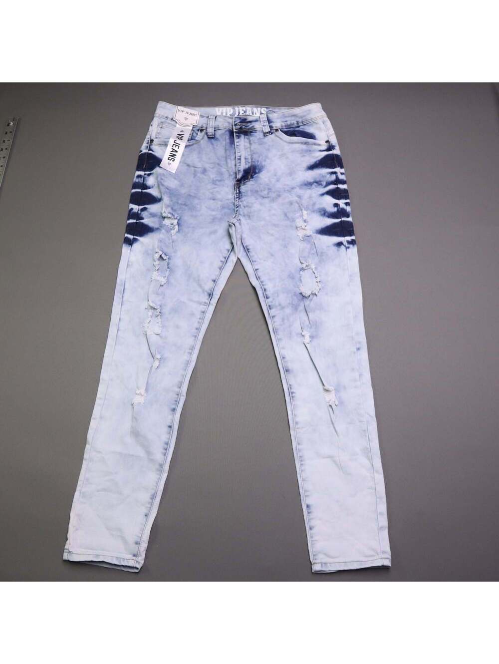 VIP Jeans Women High Rise Distressed Acid Wash Side Tie Dye Skinny Jeans 15/32